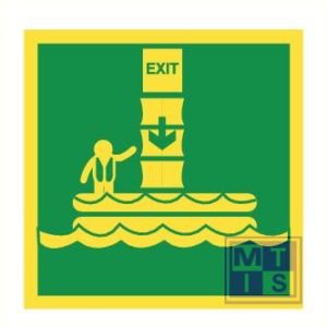 Imo exit to rescueboat vinyl fotolum 150x150mm