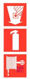 Meldknop/blusapparaat/brandslang combi pp 100x300mm