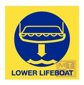 Imo lower lifeboat vinyl fotolum 150x150mm