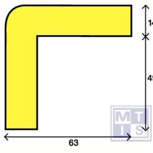 Stootband type H+ geel/zwart 1m