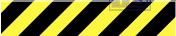Zebraband zwart/geel rechtslopend. retrorefl. 100mmx1m