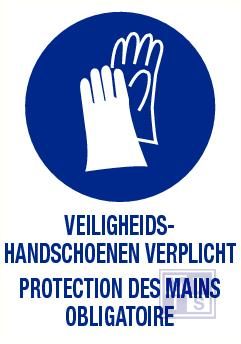 Veiligheidshandschoenen verplicht nl/fr vinyl 140x200mm