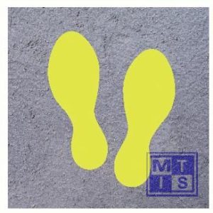 Voetafdrukken geel per paar zelfklevend vinyl 300mm