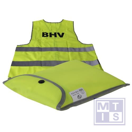 ATV veiligheidsvest XXL opdruk BHV geel-2 str in tasje