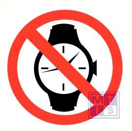Horloges verboden vinyl 90mm