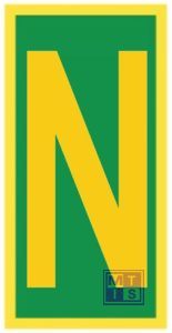 Imo letter N 150x75mm vinyl