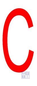 Letter "C" rood vinyl 70mm