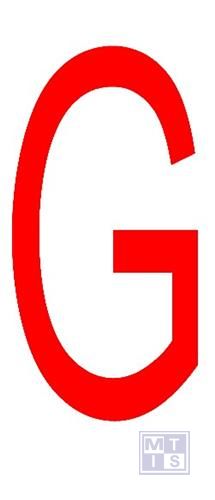 Letter "G" rood vinyl 70mm