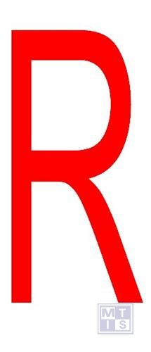 Letter "R" rood vinyl 70mm