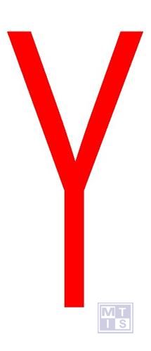 Letter "Y" rood vinyl 70mm