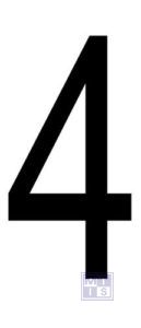 Cijfer "4" zwart vinyl 70mm