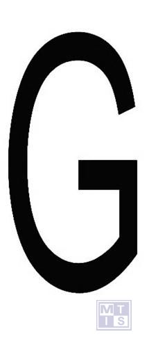 Letter "G" zwart vinyl 70mm