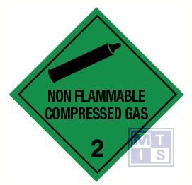 Non flammable compressed gas (2) vinyl 100x100mm