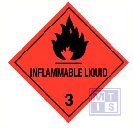Inflammable liquid (3) vinyl 100x100mm