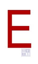 Mini picto 'E' wit/rood 22,2x38mm 12stuks/vel