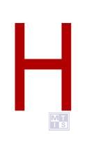 Mini picto 'H' wit/rood 22,2x38mm 12stuks/vel
