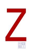 Mini picto 'Z' wit/rood 22,2x38mm 12stuks/vel