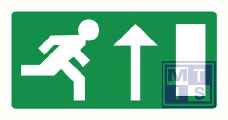 Nooduitgang omhoog rechts plexi fotolum recto 150x150mm