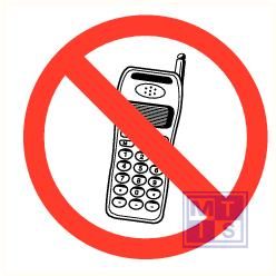 GSM verboden plexi recto 150x150mm