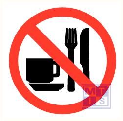 Verboden eten en drinken plexi fotolum recto 150x150mm