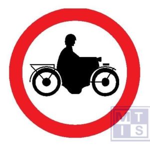 Verboden toegang voor motorfietsen plat alu classe I 700mm