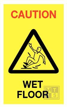 Baken geel "Caution wet floor" RECT/VERS 620x240mm