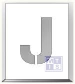 Sjabloon dibond 2mm letter J 150mm