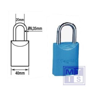 Hangslot gekleurd aluminium groen dezelfde+loper B=27mm