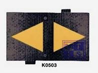 Vertrager 80x50x4cm rubber zwart met gele pijl