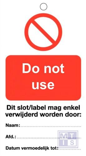 Waarschuwingstag do not use pvc 80x150mm